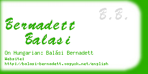 bernadett balasi business card